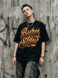 T-Shirt Oversize Brucia Lento - Indossata