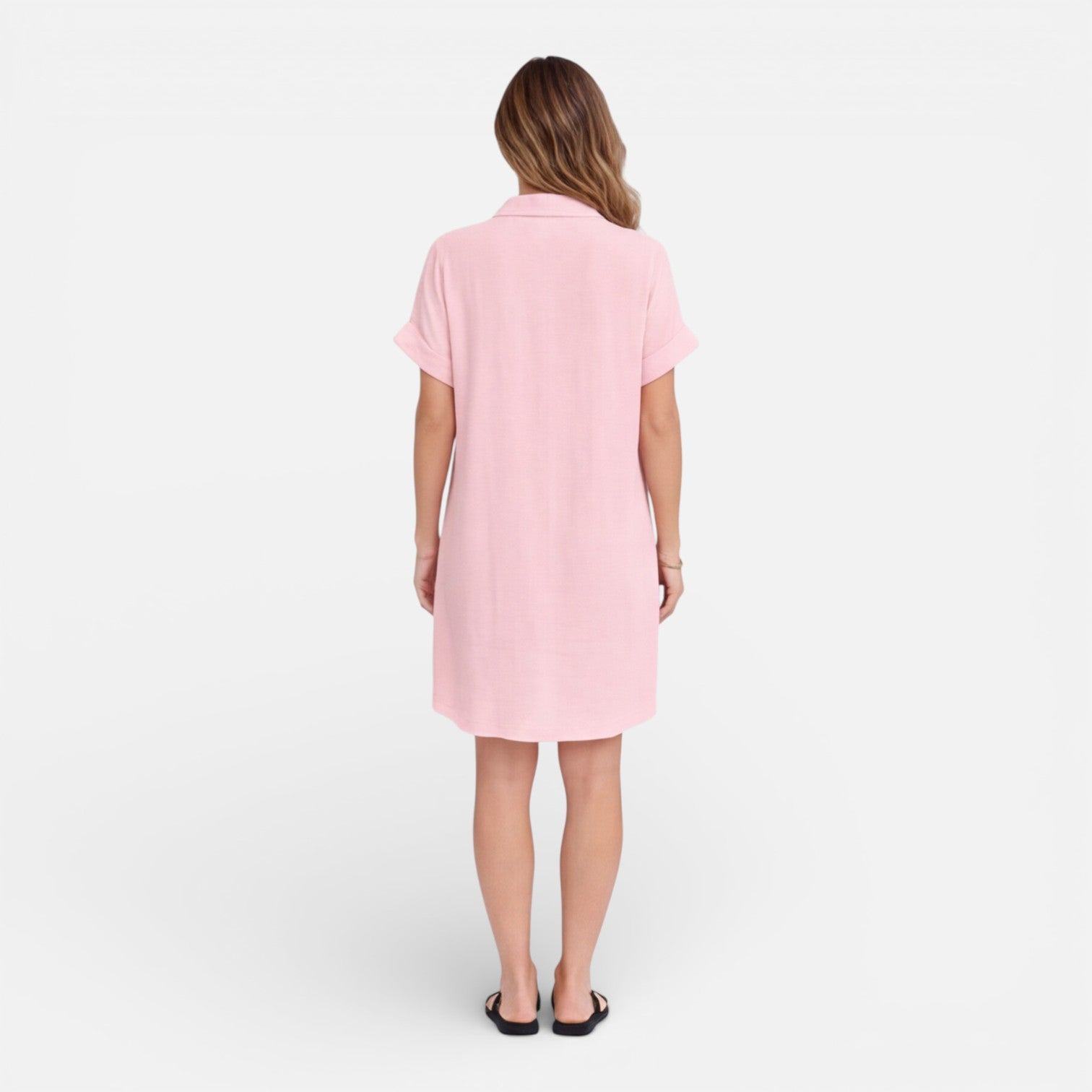 Abito camicia midi in lino relaxato con tasche laterali. 12