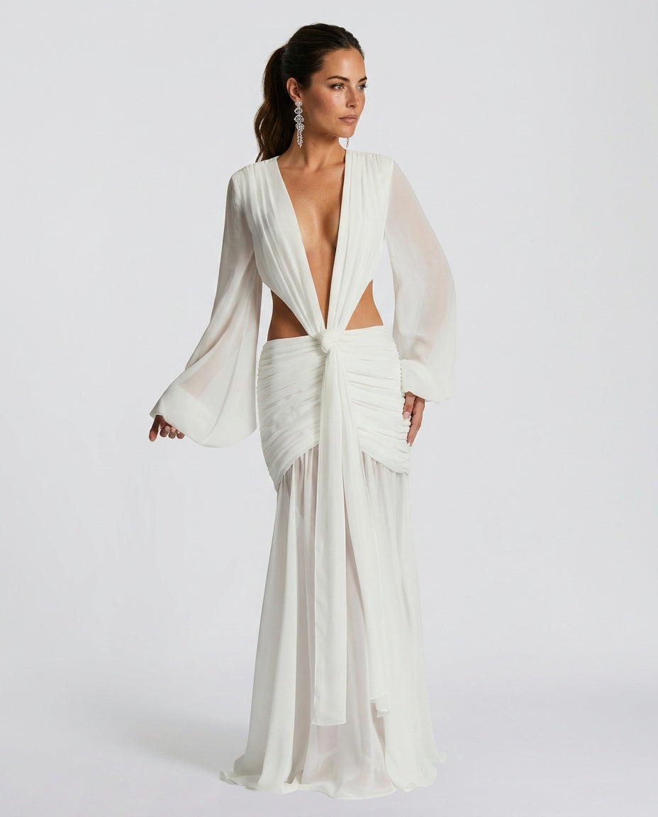 Abito Maxi con Collo Halter Elegante in Giallo 9
