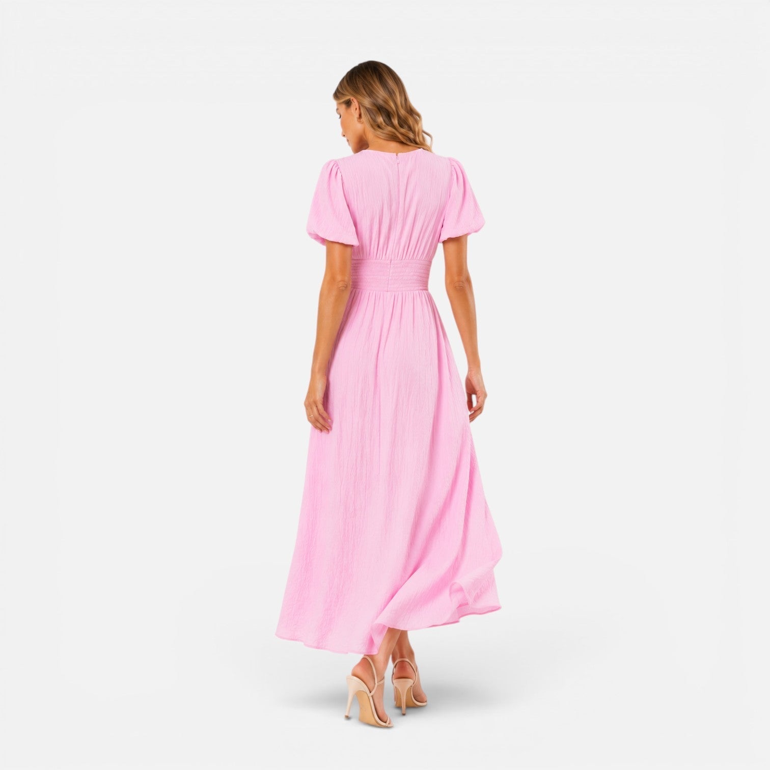 Abito maxi formale con maniche a palloncino e scollatura profonda a V 8