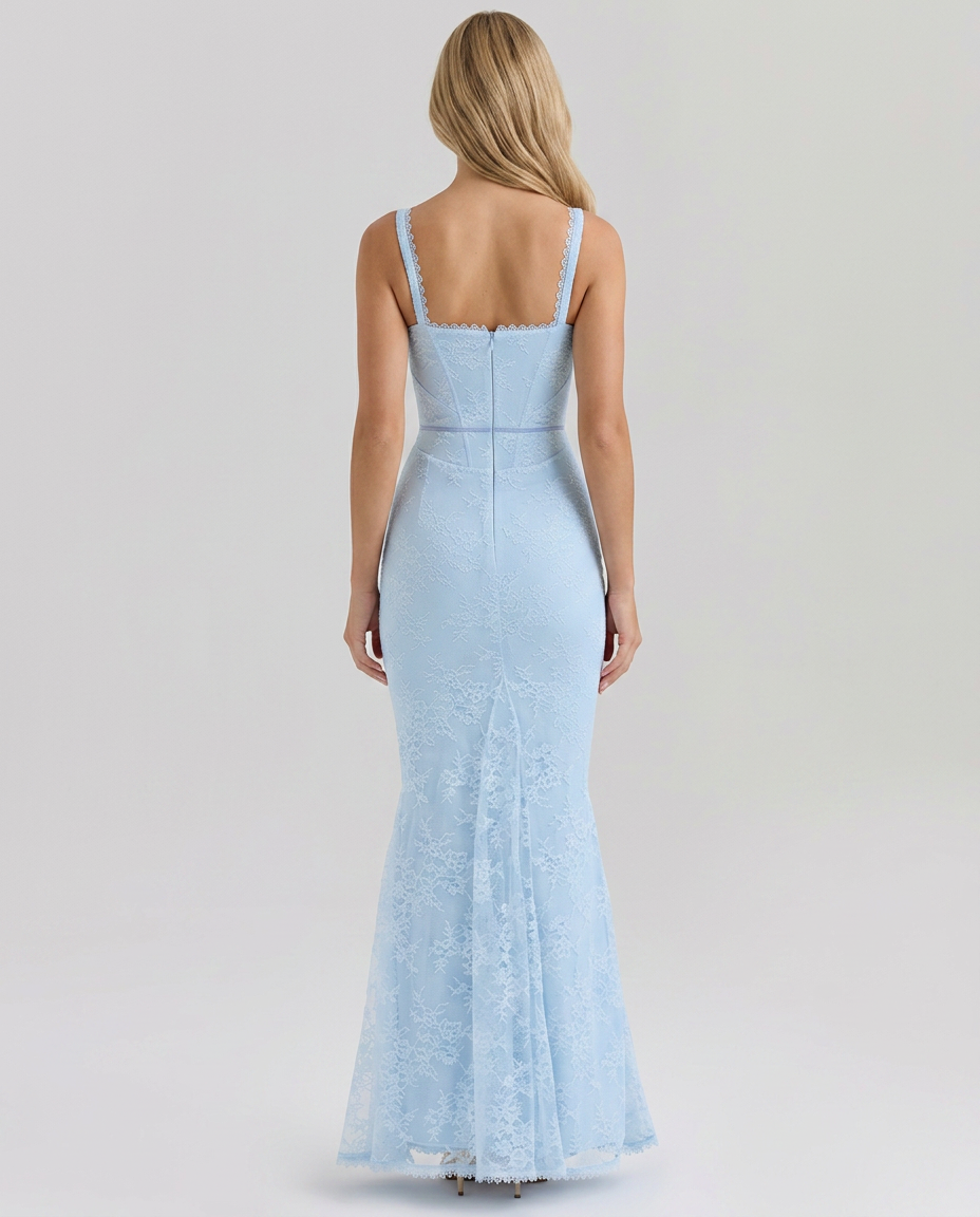 Abito maxi in pizzo elegante per donne, perfetto per occasioni formali. 2