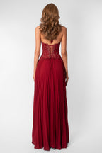 Abito maxi in pizzo romantico con scollo a cuore 12