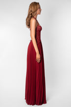 Abito maxi in pizzo romantico con scollo a cuore 13