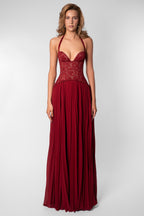 Abito maxi in pizzo romantico con scollo a cuore 15