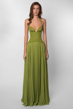 Abito maxi in pizzo romantico con scollo a cuore 22