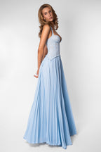 Abito maxi in pizzo romantico con scollo a cuore 6