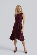 Abito midi elegante con volant per donne 12