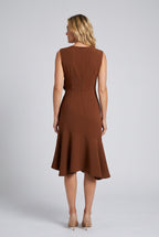 Abito midi elegante con volant per donne 2