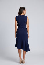 Abito midi elegante con volant per donne 5