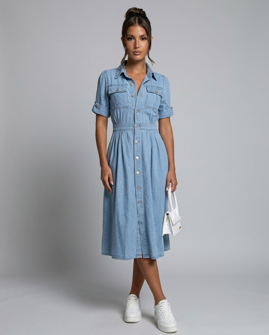 Abito midi in denim elegante per donne 2