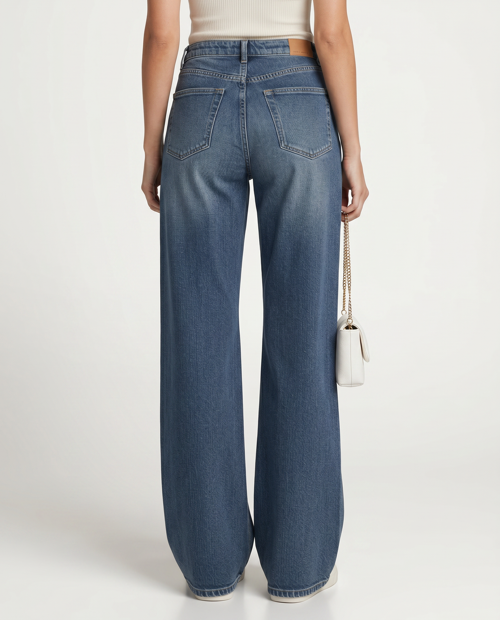 Jeans a gamba larga con fodera in pile per donne, comfort e stile quotidiano. 2
