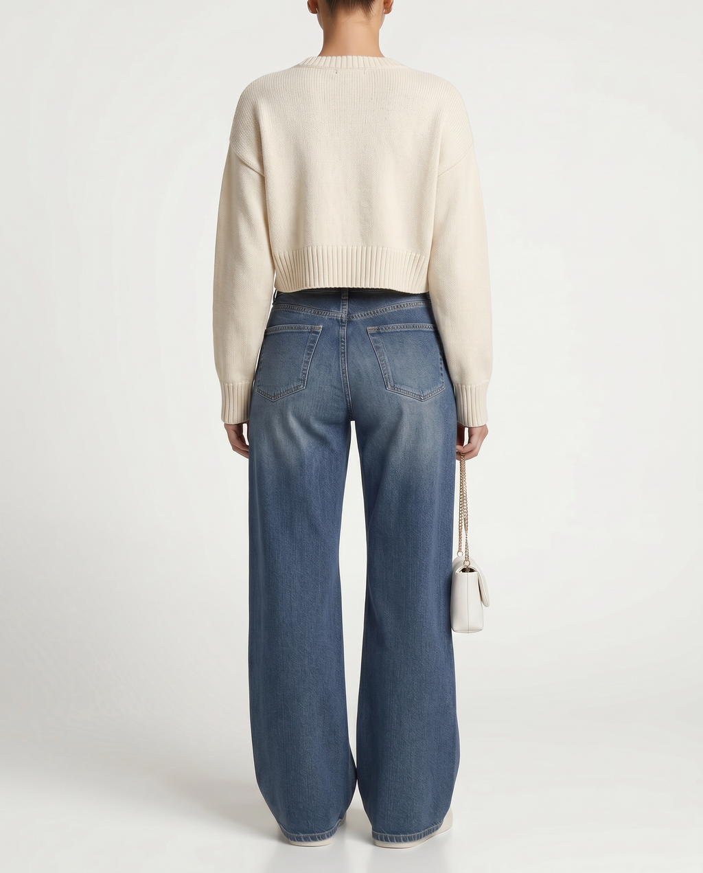 Jeans a gamba larga con fodera in pile per donne, comfort e stile quotidiano. 5