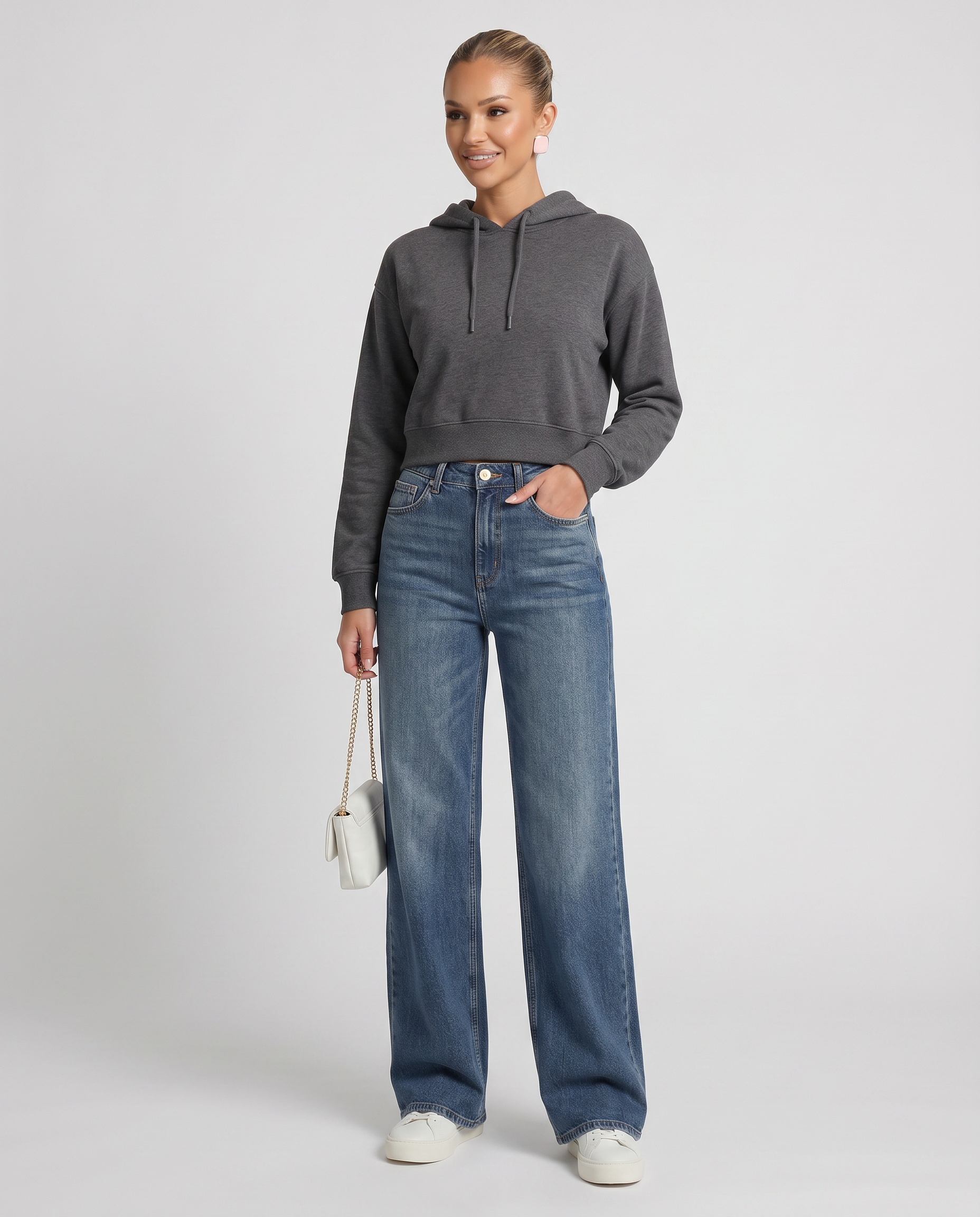Jeans a gamba larga con fodera in pile per donne, comfort e stile quotidiano. 6