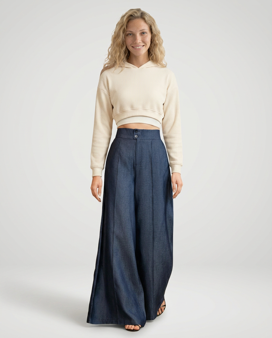 Jeans a gamba larga eleganti in denim scuro. 3