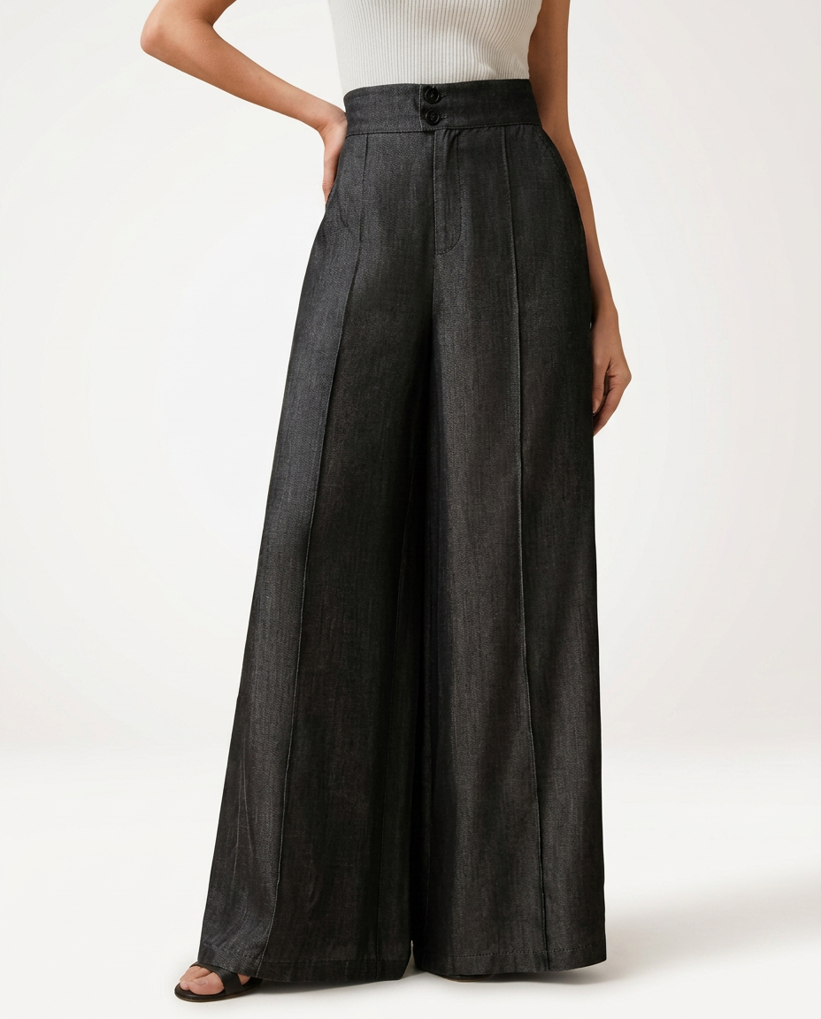 Jeans a gamba larga eleganti in denim scuro. 5