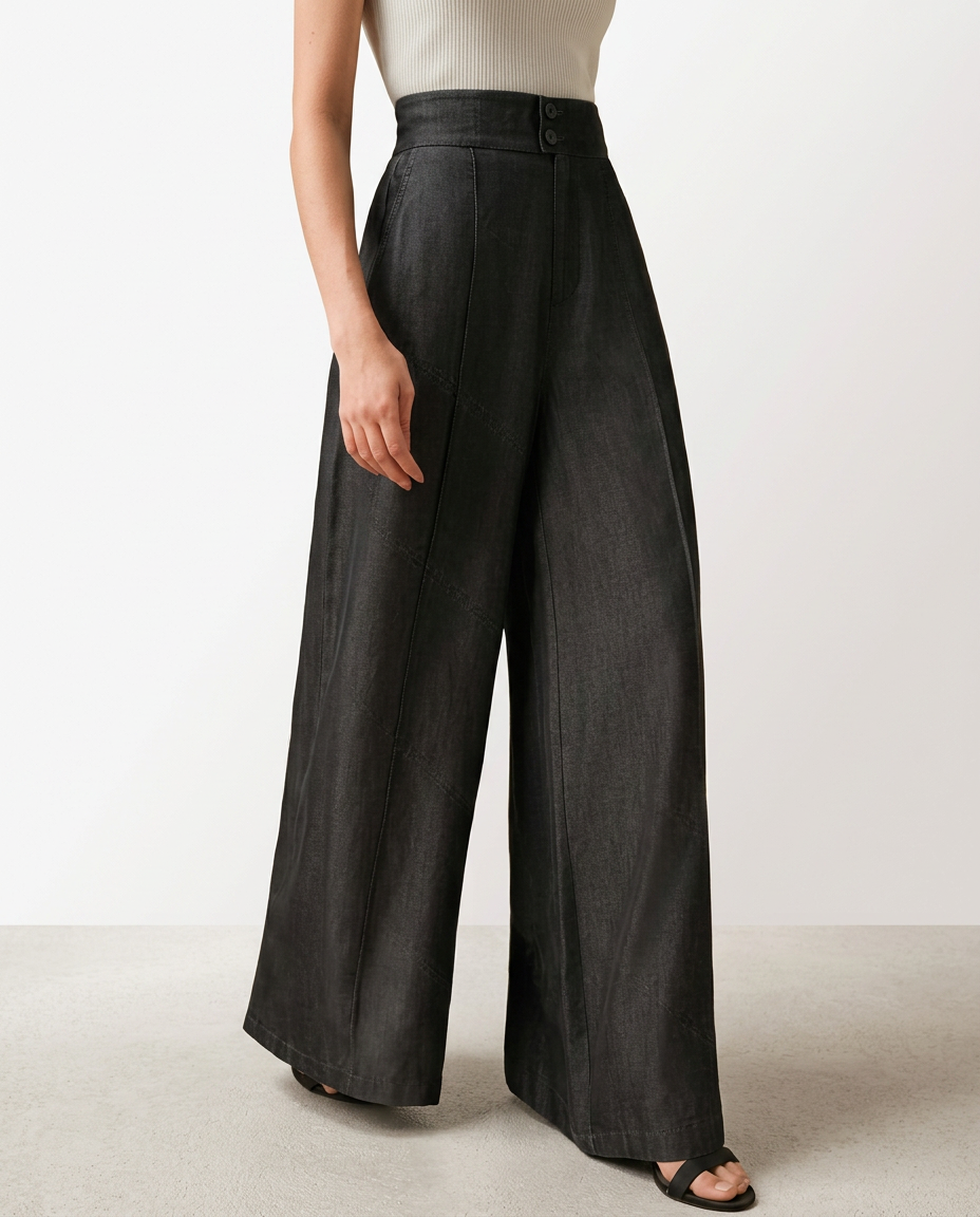 Jeans a gamba larga eleganti in denim scuro. 6