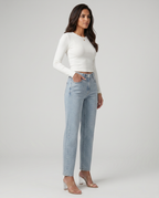 Jeans a vita alta brillanti per donne 6