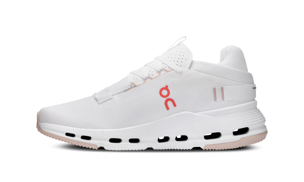 Sneaker On Running Cloudnova 2 Flamme Elegante in bianco con dettagli rossi. 2