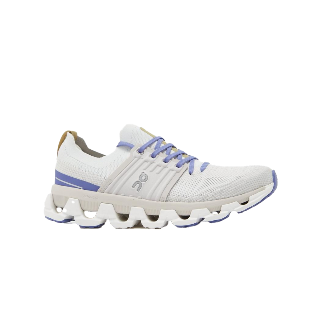 On Running Cloudswift 3 in Bianco Mirtillo, scarpe da corsa sportive per donne.