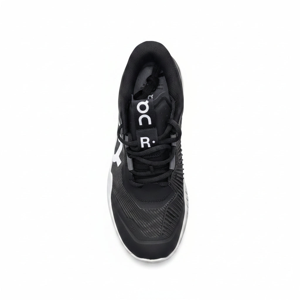 Scarpa da tennis On Running The Roger Pro Fire Unisex in nero e bianco. 4