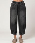 Jeans Tapered Eleganti con Vita Elasticizzata per Donne