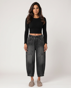 Jeans Tapered Eleganti con Vita Elasticizzata per Donne 4