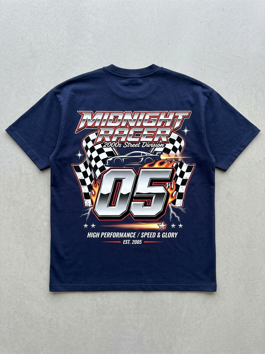 T-Shirt Oversize Y2K Pilota di Mezzanotte - Vista posteriore