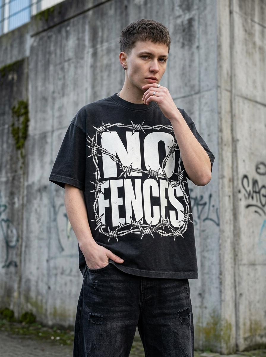 T-Shirt Oversize Senza Confini - Indossata