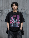 T-Shirt Oversize Neon di Tokyo - Indossata